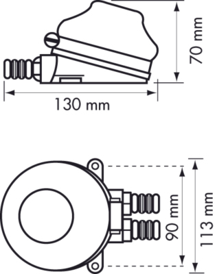 Plastimo Mini Wasserpumpe Fußmembranpumpe Abmessungen