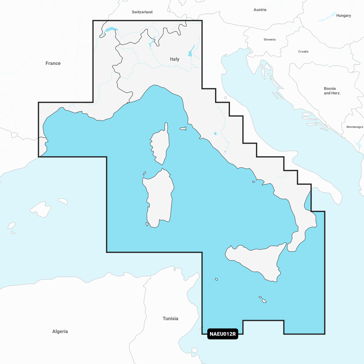 Navionics Platinum+ Seekarte Cent. Med. Sea, Italy West (NPEU012R)