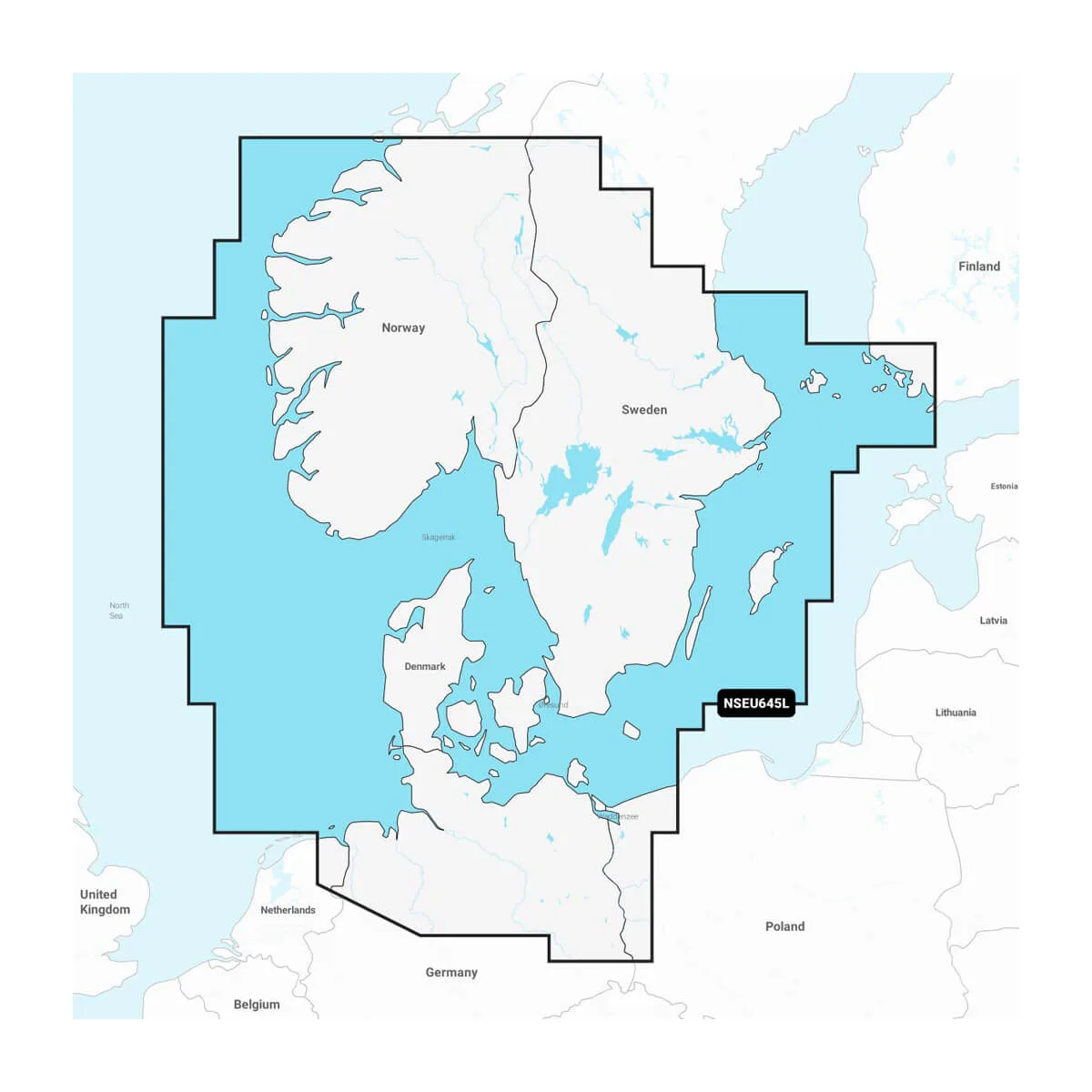 Garmin Navionics+ NSEU645L Skandinavien Süd und Deutschland Nord Seekarte