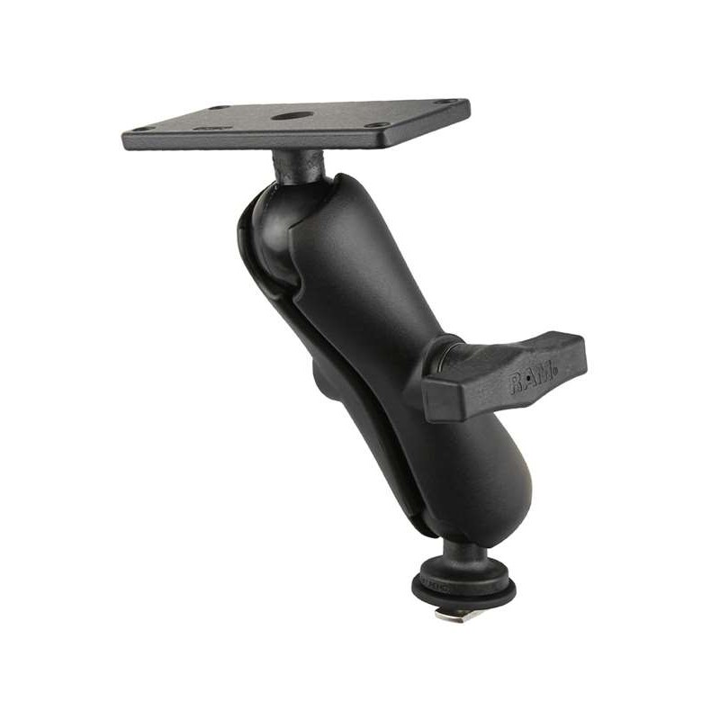 RAM Mounts Set für Tough-Track Schienen - Kugel mit T-Slot, mittlerer Verbindungsarm, Adapterplatte (2x4 Zoll), C-Kugel (1,5 Zoll)