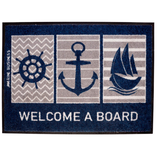 Marine Business Fußmatte "Türmatte Welcome on Board Wheel"
