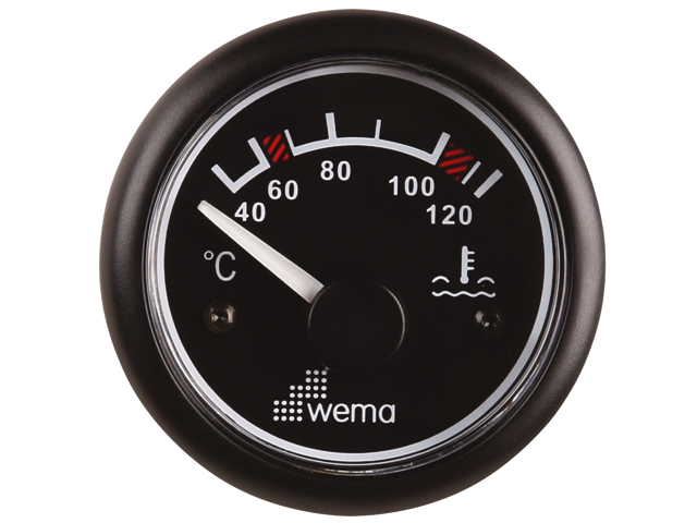 Wema Rundinstrument Wassertemperatur schwarz