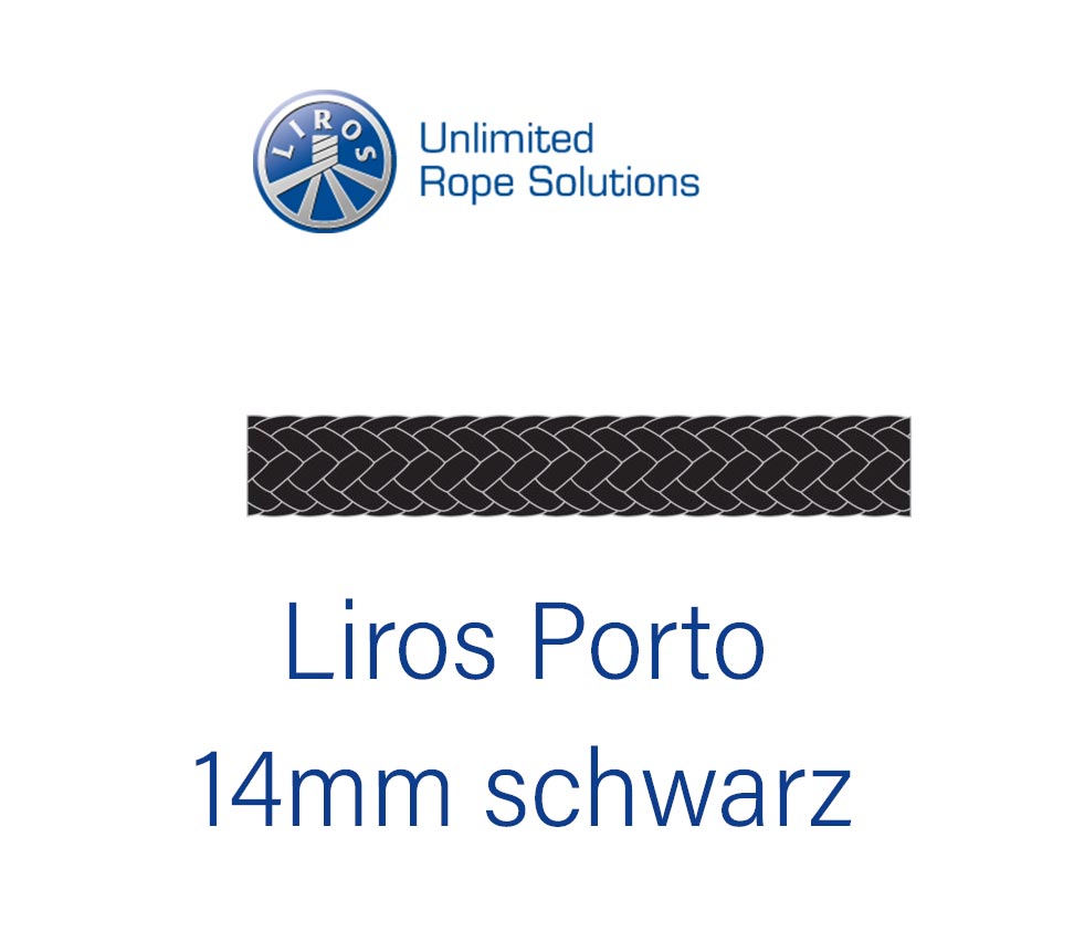 Liros Porto Festmacher schwarz 14mm (Meterware)