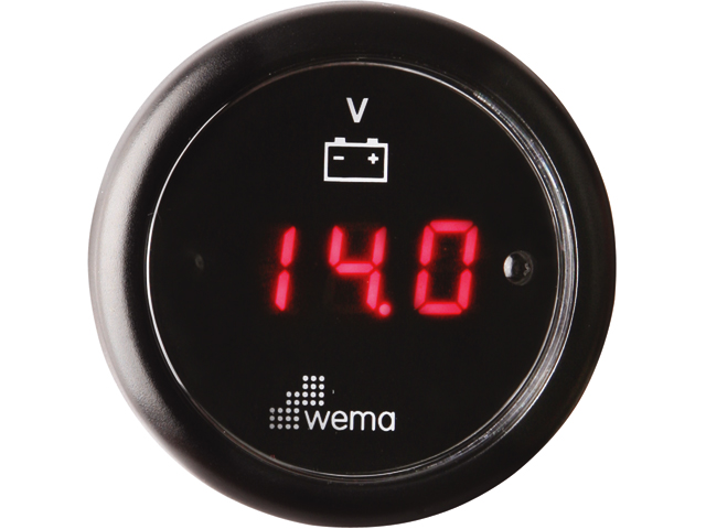 Wema Voltmeter 12-24V LED schwarz