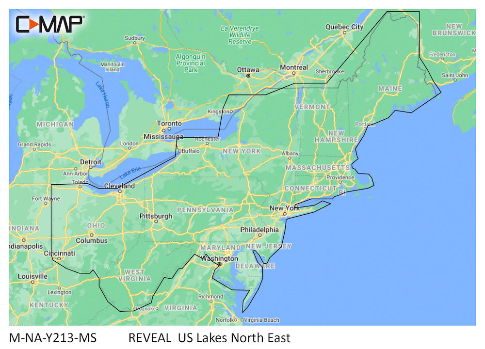 C-MAP M-NA-Y213-MS: C-MAP Reveal Inland US LAKES NORTH EAST