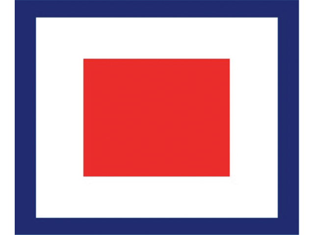 Talamex Buchstabenwimpel Abm. 30 x 36 cm Signalflagge W