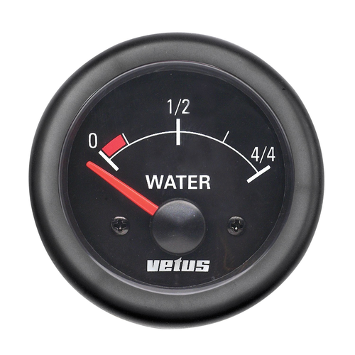 Vetus Wasservorratsanzeige 12V 52mm Ø schwarz