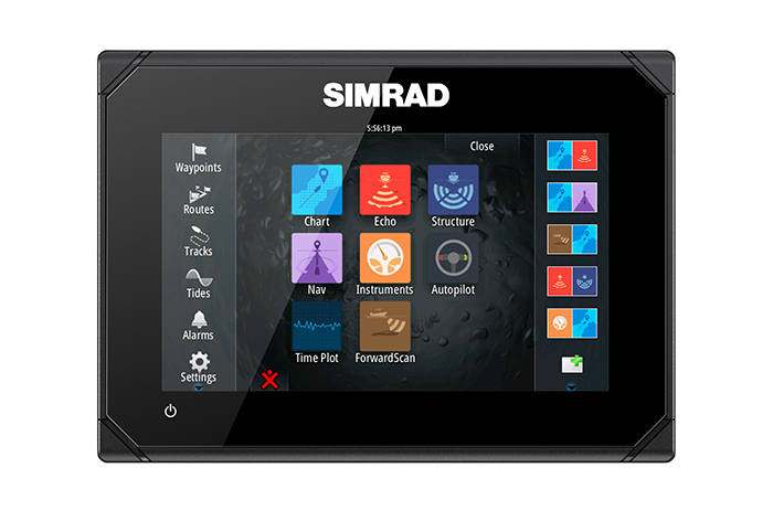 Simrad Go7 XSE Multifunktionsdisplay aus Radar Set
