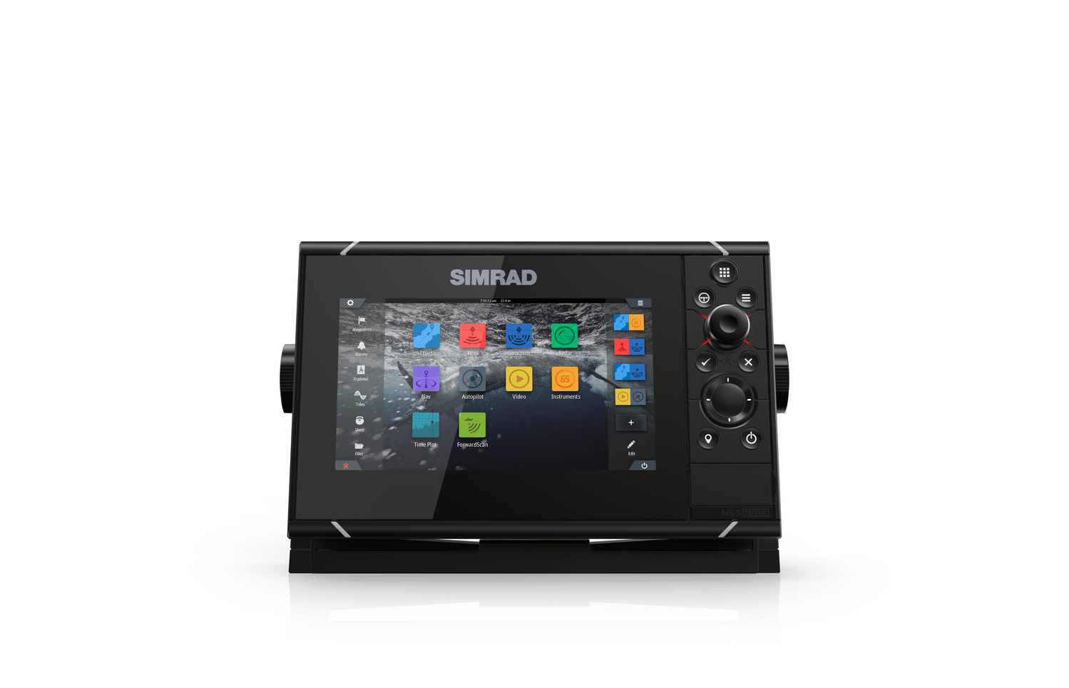 Simrad NSS7 evo3 Bügelmontage Home Bildschirm