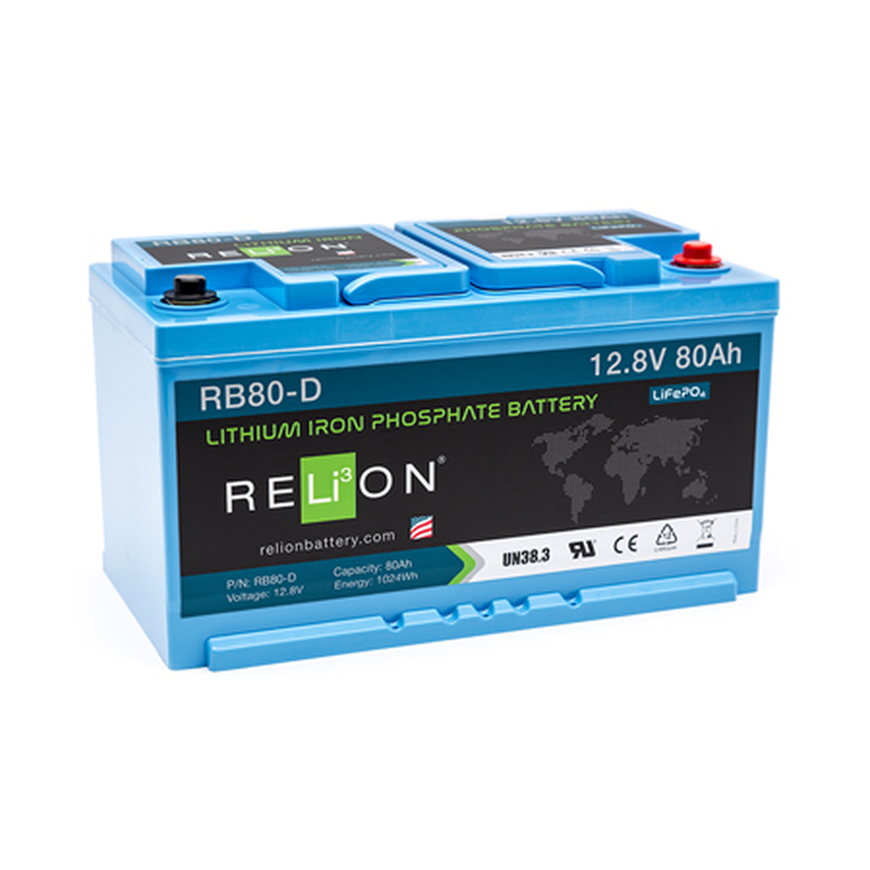 RELion Lithium 80Ah LiFePO4 Batterie RB80-DIN