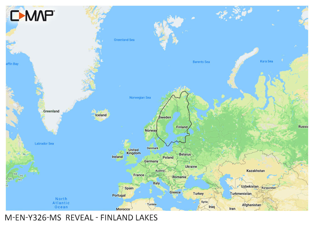 C-MAP REVEAL: M-EN-Y326-MS Finland Lakes