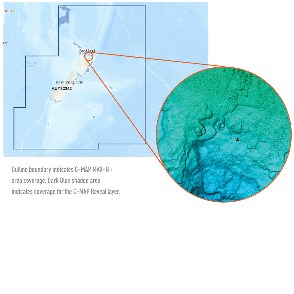 C-MAP REVEAL: M-AU-Y622-MS New Zealand, Chatham, Kermadec