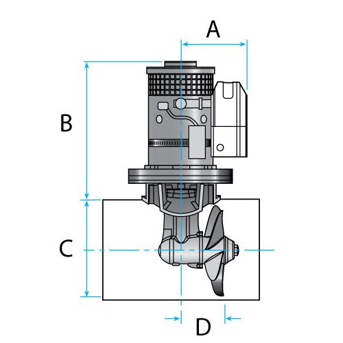Lewmar Bugstrahlruder Set 125 TT (Kit) 2.0kW 12V 35kgf