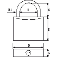 PLASTIMO 1 VORHAENGESCHLOSS 35 MM BREITE x12