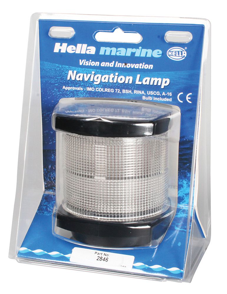 Hella Positionslaterne Mod.2984, Signal/Anker, Gehäuse: schwarz, Lichtscheibe: weiß