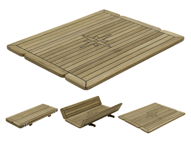 Talamex Teak Tischplatte Wing 34/68x60cm klappbar