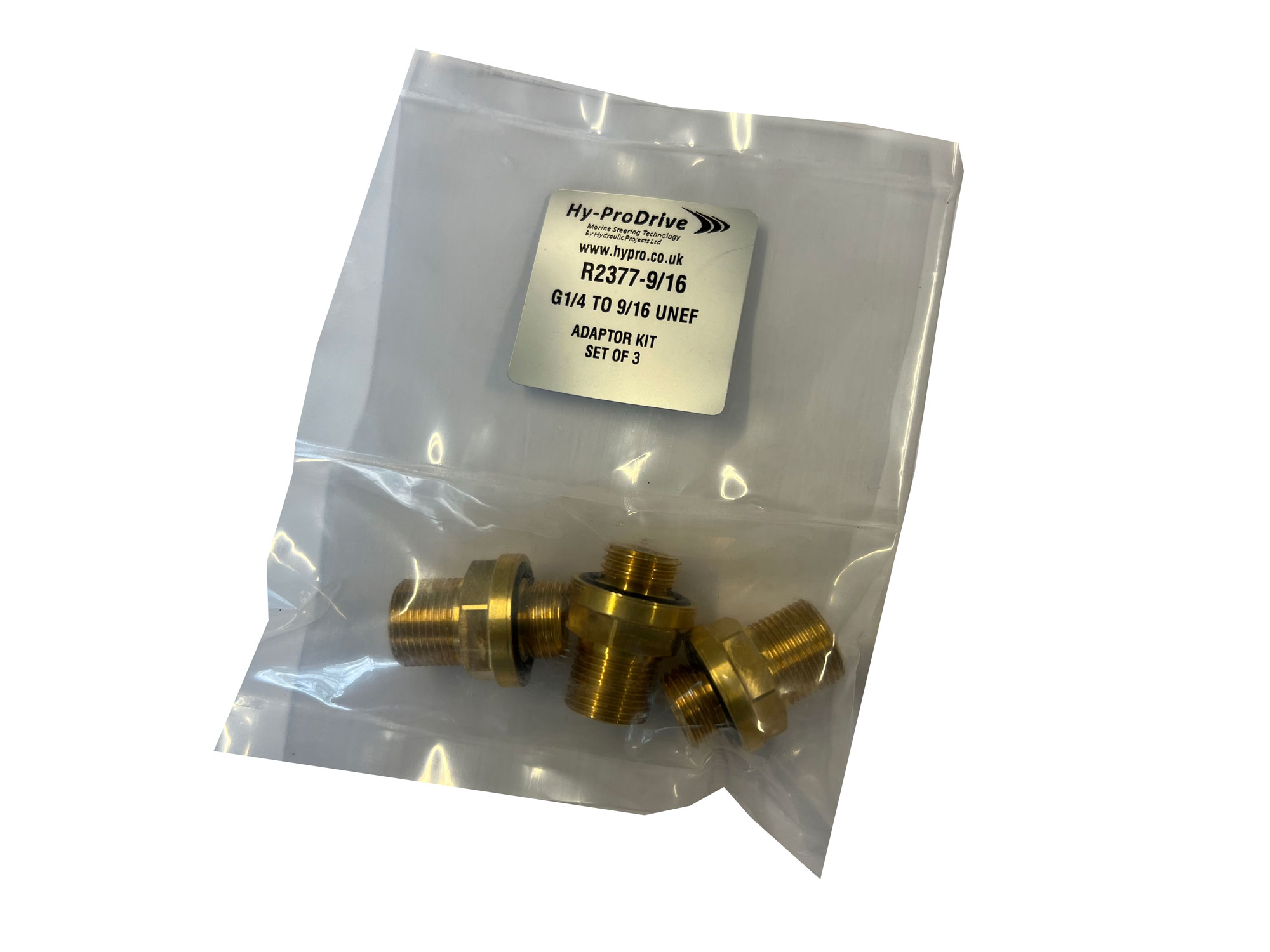HyPro Hydraulik Fitting 1/4 BSPP Außengewinde auf 9/16 UNEF Außengewinde (3er Set)