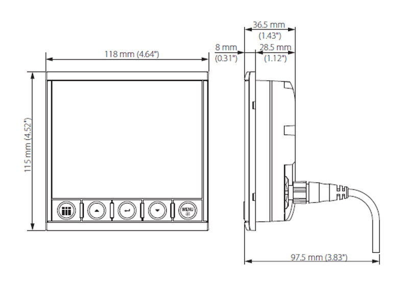 Simrad IS42 Abmessungen