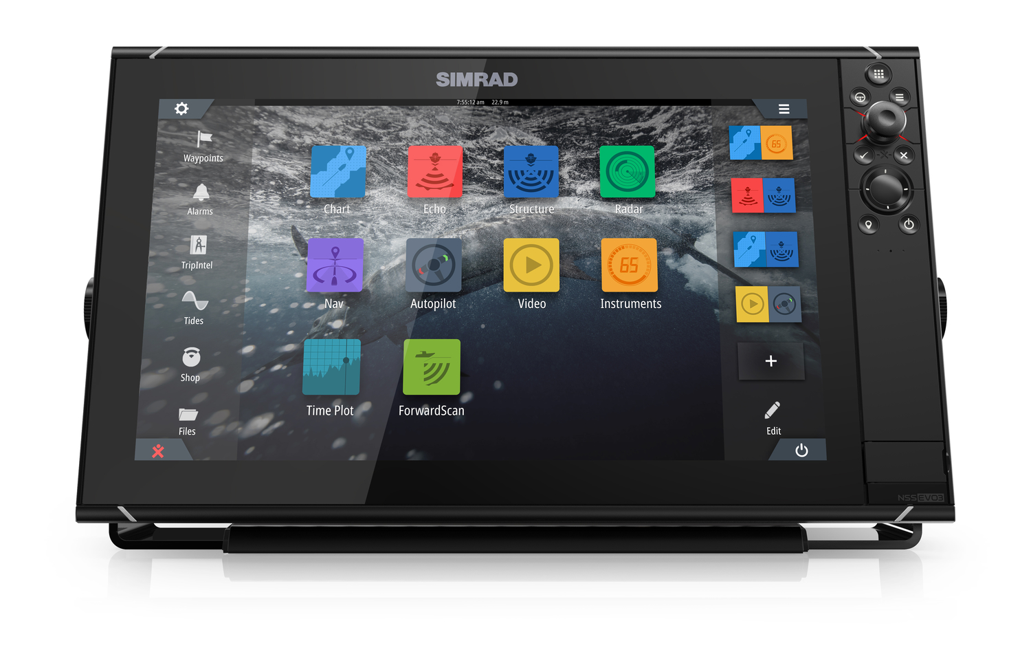 Simrad NSS16 evo3 Bügelmontage Home Bildschirm