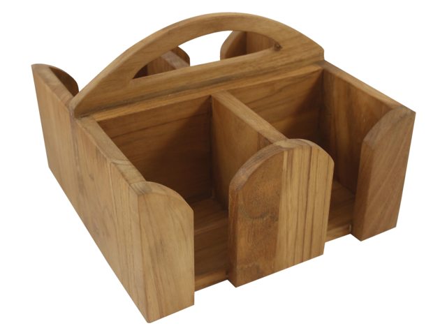 Eude Teak Becherhalter 4fach mit Handgriff