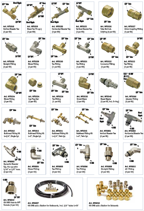 Seastar und Baystar Hydraulik Fittings (versch. Ausführungen)