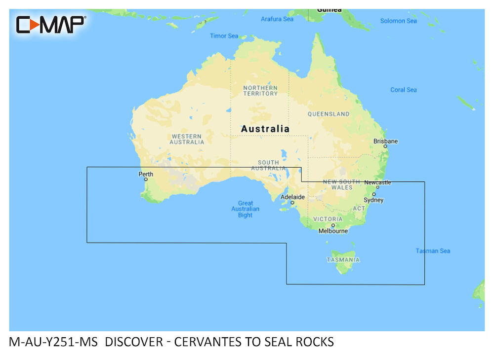 C-MAP DISCOVER:  M-AU-Y251-MS  Cervantes to Seal Rocks