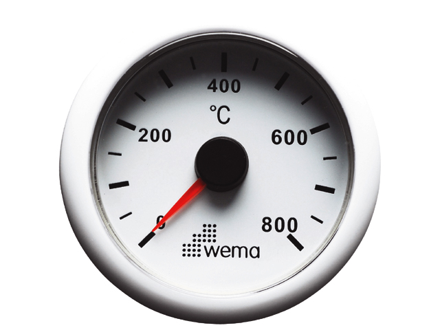 Wema Temperaturanzeige Auspuff weiß