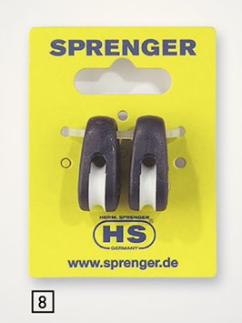 Sprenger 4mm Gleitlager Kiteblock Kunststoff mit Niet Edelstahl rostfrei