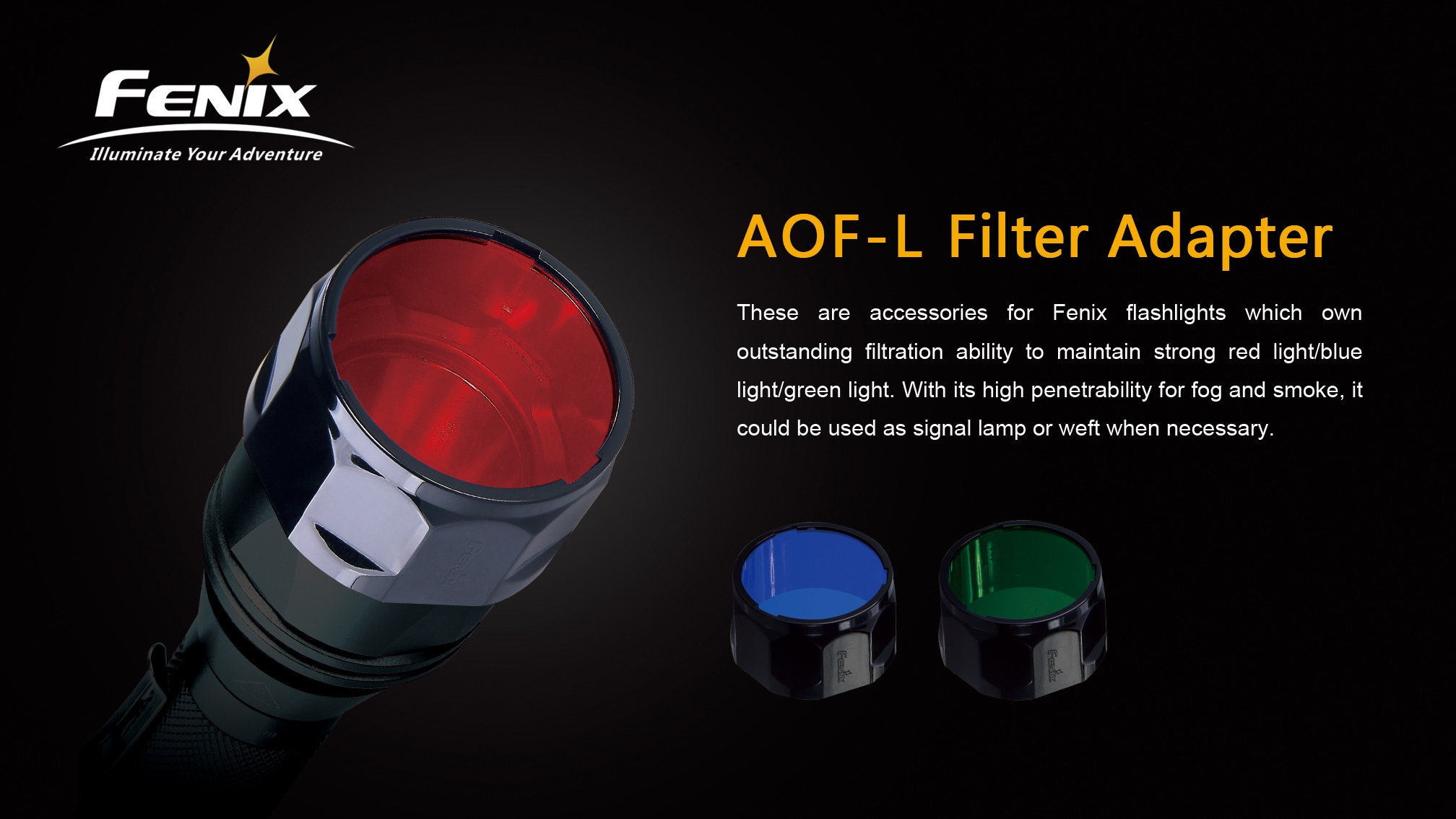Fenix Rot Grün Blau Filter AOF-L für E40 E50 LD41 TK22 RC15