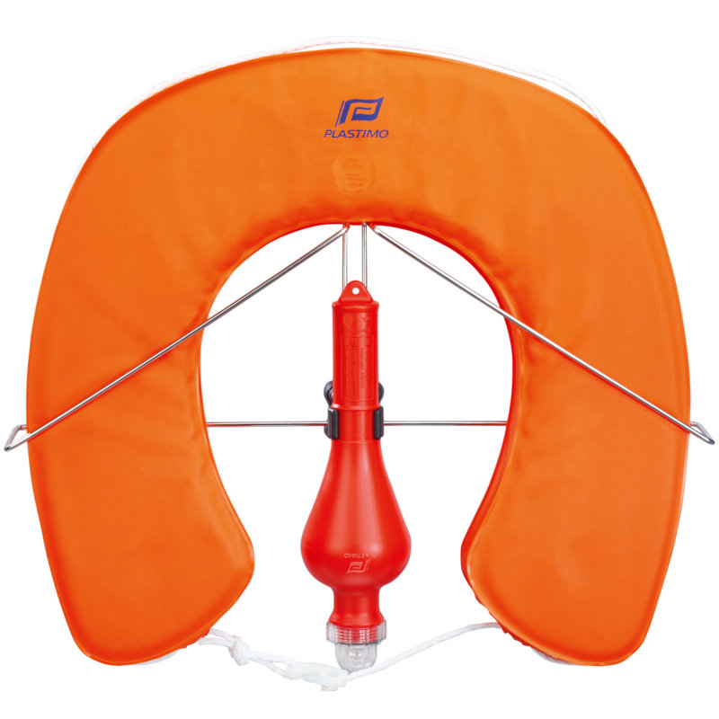 Plastimo Hufeisen Rettungsring MOB System im Set (Halter und Festlicht) 10026 Orange