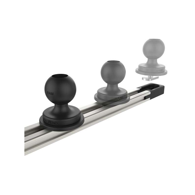 RAM Mounts Aluminium Tough-Track Schiene mit Verbundstoff-Endkappen - Länge 127 mm 