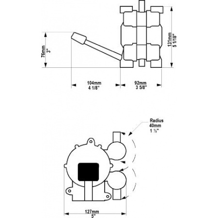 Whale Gusher Galley MK3 Pumpe Abmessungen