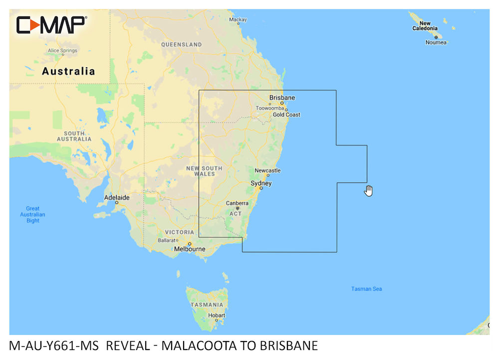 C-MAP REVEAL: M-AU-Y661-MS Malacoota to Brisbane