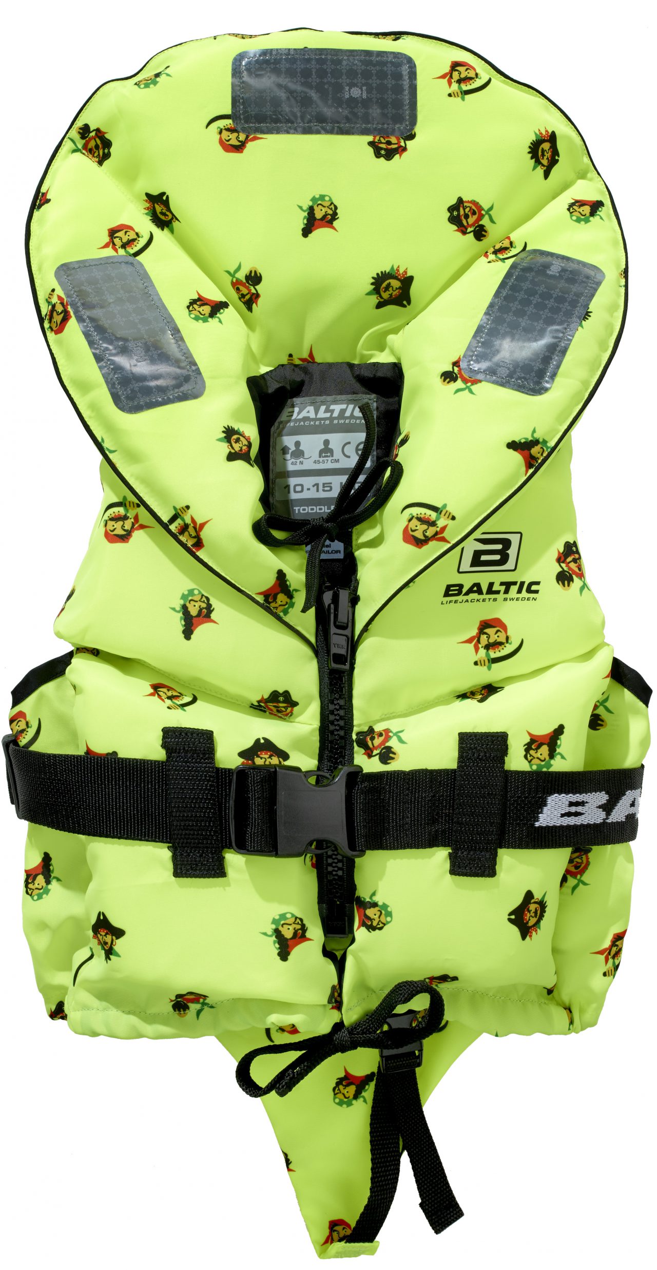 Baltic Pirat 100N Kinder Feststoff Rettungsweste 1265 mit Piraten Aufdruck 15-30kg