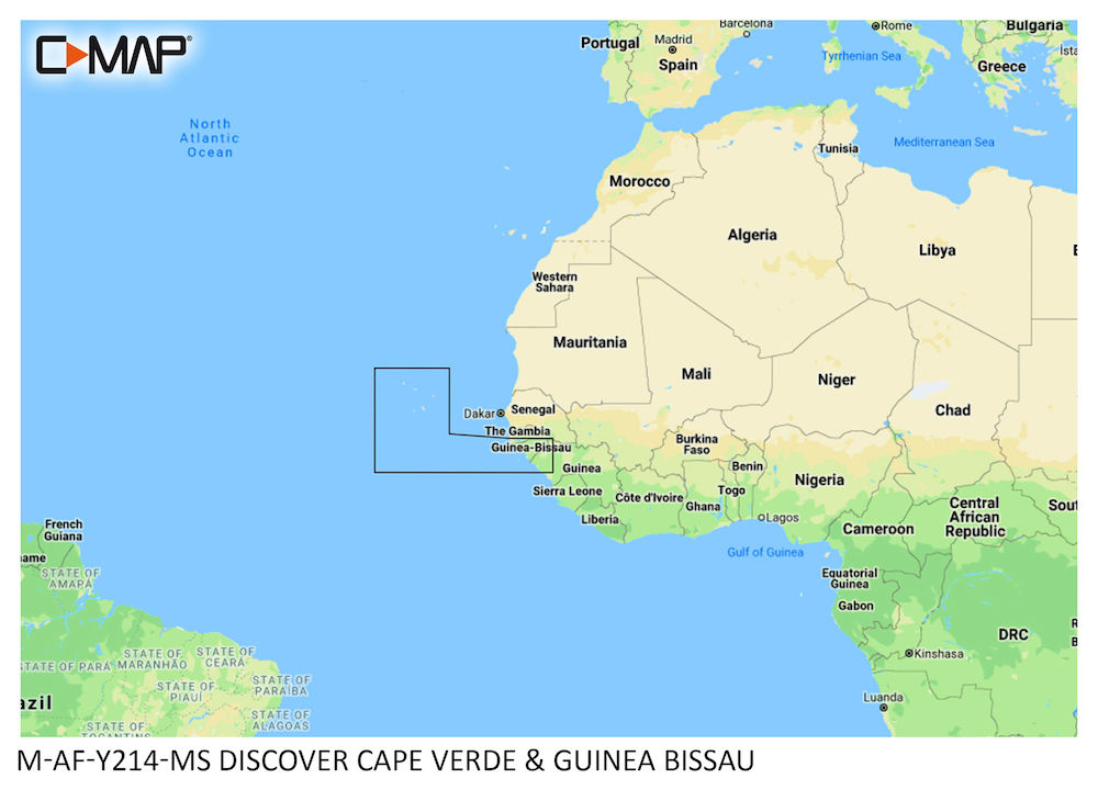 C-MAP DISCOVER: M-AF-Y214-MS Cape Verde & Guinea Bissau