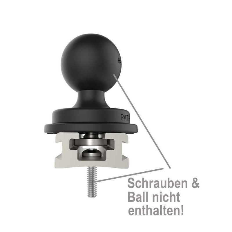 RAM Mounts Aluminium Tough-Track Schiene mit Verbundstoff-Endkappen - Länge 127 mm 