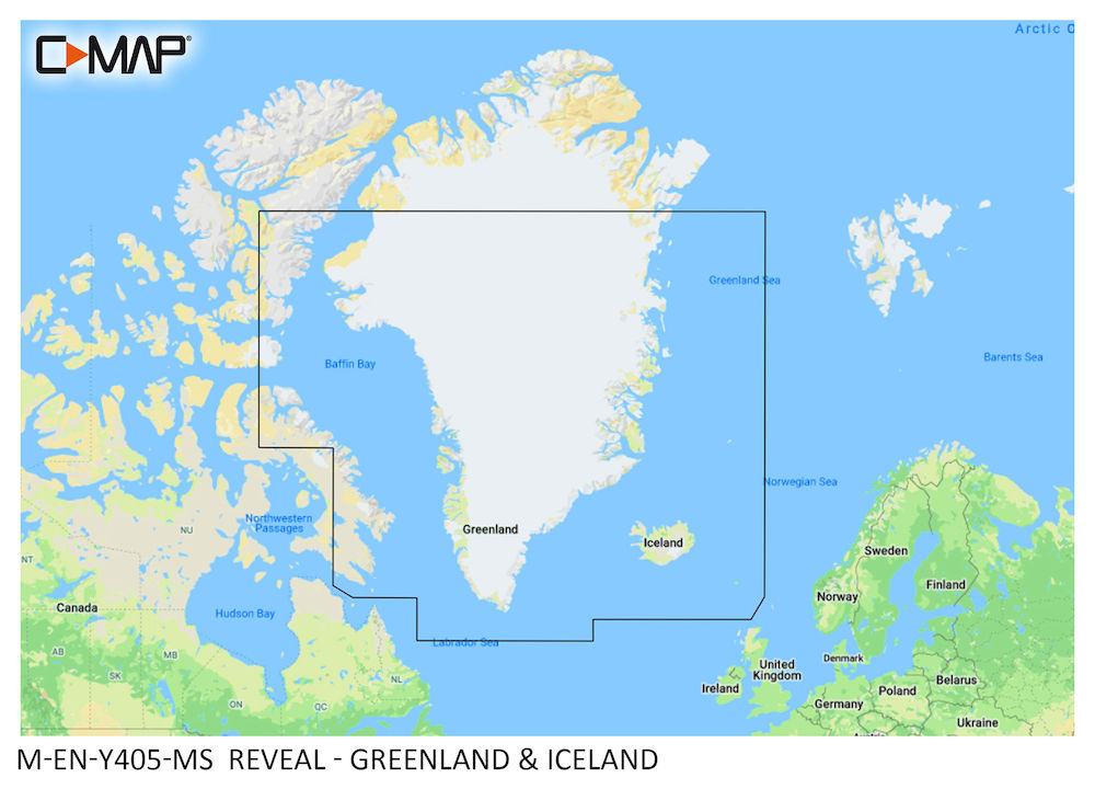 C-MAP REVEAL: M-EN-Y405-MS Greenland & Iceland