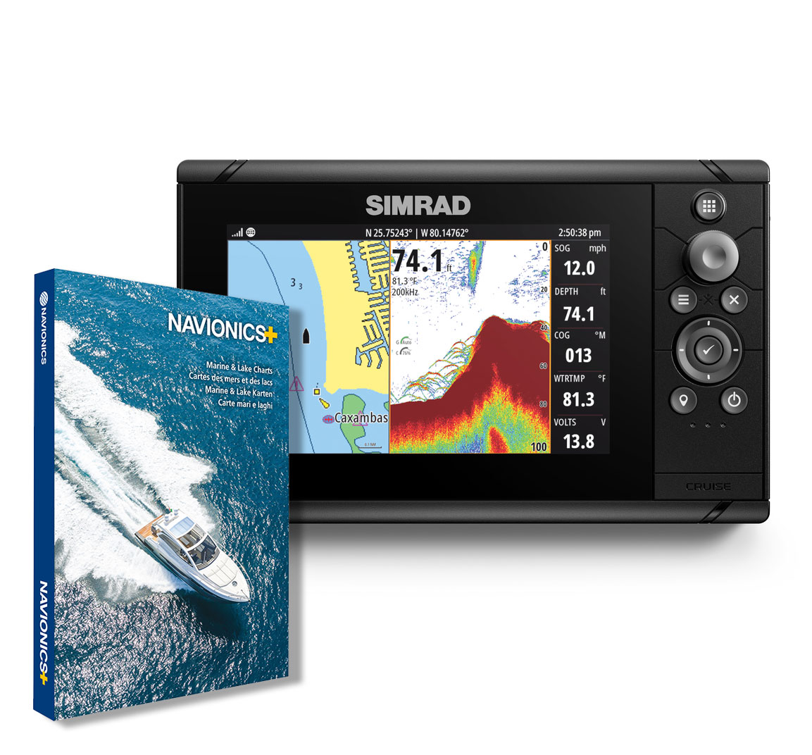 Simrad Cruise 7 GPS Kartenplotter Echolot mit Navionics Seekarte